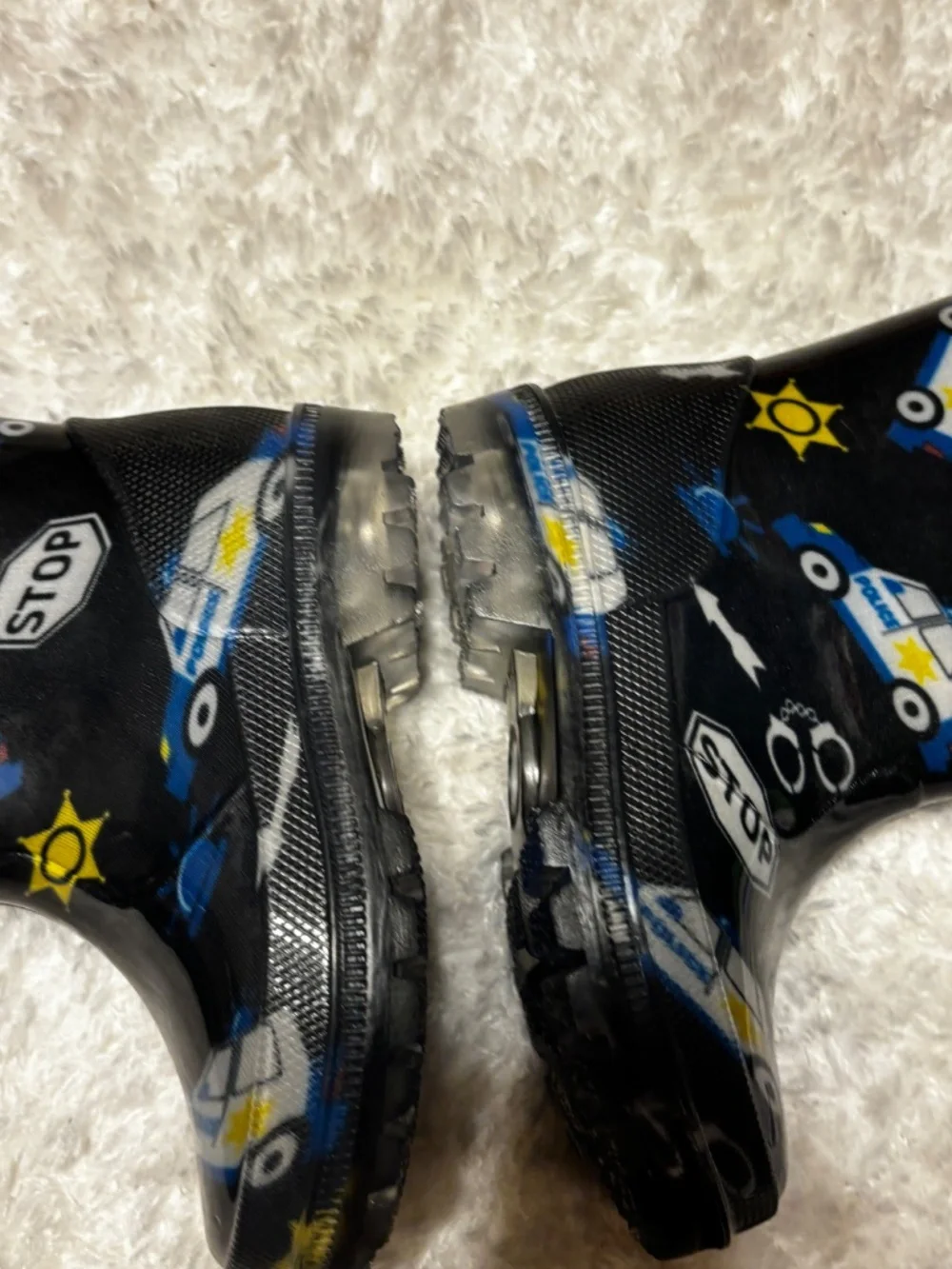FunsPread Kids Light Up Rain-boots with Handles Toddler Sz 6